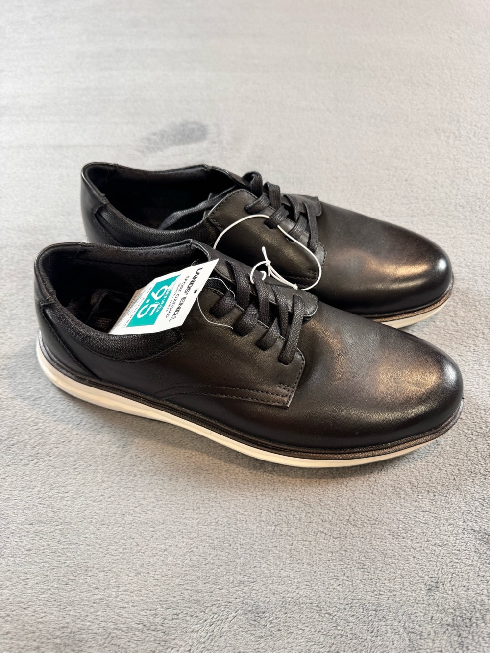 Lands' End Black Sport Oxford Casual Shoes- NWT